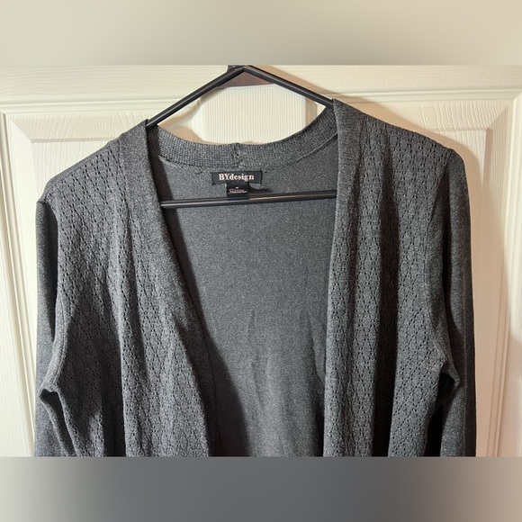 Bydesign Light Weight Cardigan Gray Open Front Size M No Pockets No Buttons - Picture 2 of 12